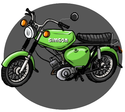 simson in Comicart vor einem grauen Kreis